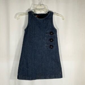 Tommy Hilfiger Denim A-Line Sleeveless Dress with Button Details -Size 6